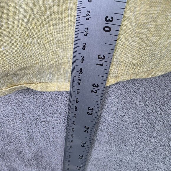 Mens Roundtree & Yorke Yellow 100% Linen Shirt Button Up Short Sleeve Size L - Picture 6 of 7